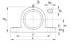 直立式軸承座單元 RASEY45-TV-VA, 塑料軸承座，內(nèi)圈帶平頭螺釘?shù)耐馇蛎媲蜉S承，耐腐蝕設(shè)計(jì)，R密封