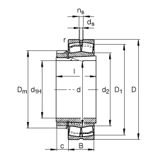 調(diào)心滾子軸承 23026-E1A-K-M + H3026, 根據(jù) DIN 635-2 標(biāo)準(zhǔn)的主要尺寸, 帶錐孔和緊定套